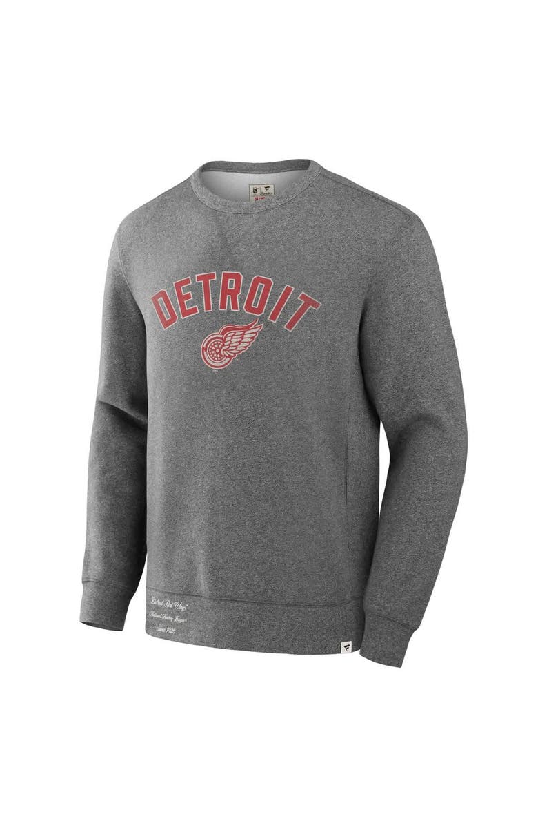 FANATICS Men's Fanatics Heather Gray Detroit Red Wings Decades Collection Legendary Fleece Pullover Sweatshirt, Alternate, color, Heather Gray