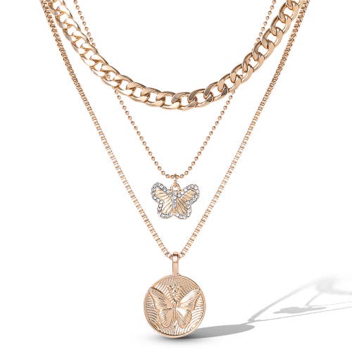 Jessica Simpson Layered Coin & Charm Pendant Necklace In Gold