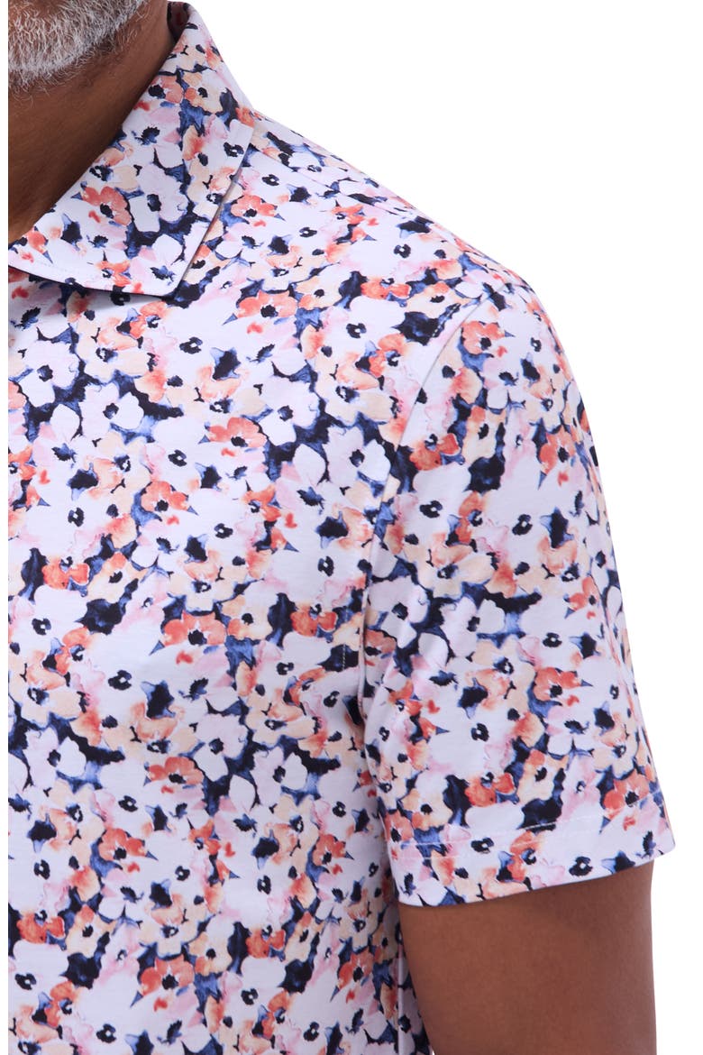 Hendrix Digital Floral Print Pima Cotton Polo, Alternate, color, NAVY
