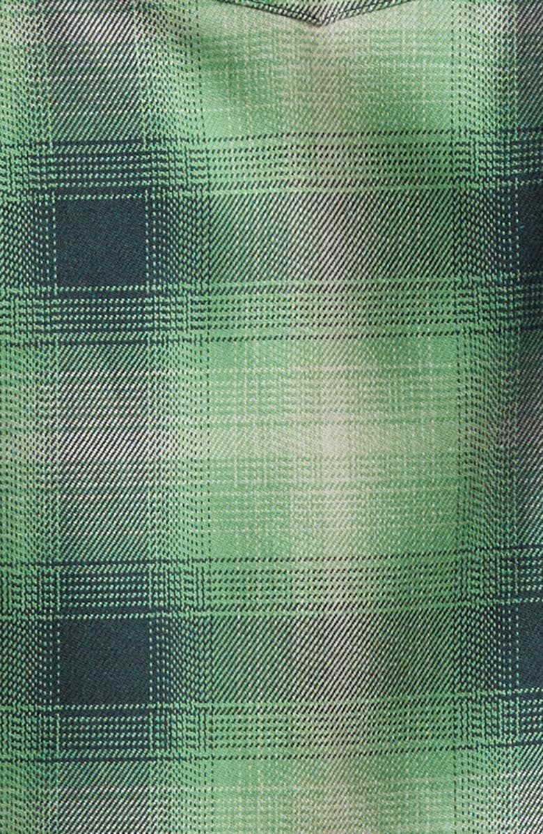 TOM FORD Slim Fit Grand Dégradé Check Western Shirt, Alternate, color, Military Green Multi