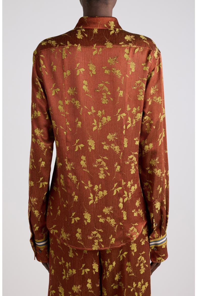 Chloris Embroidered Floral Shirt, Alternate, color, RUST