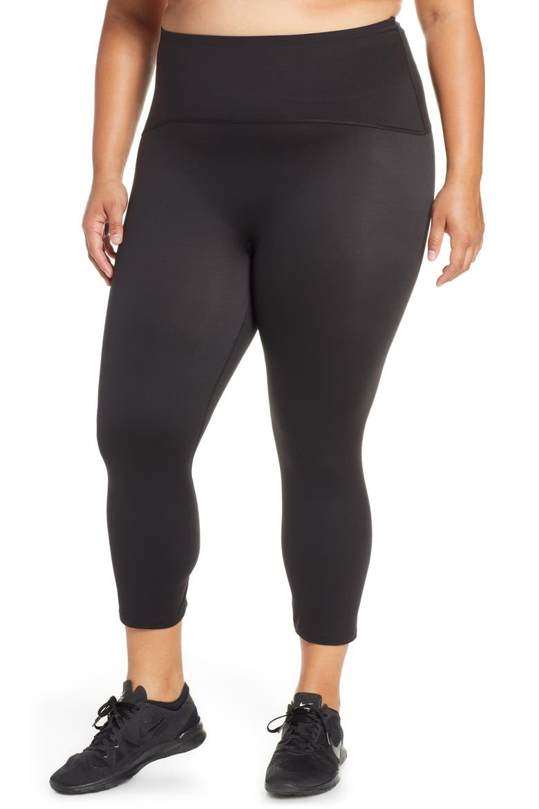 Active Crop Leggings, Main, color, BLACK