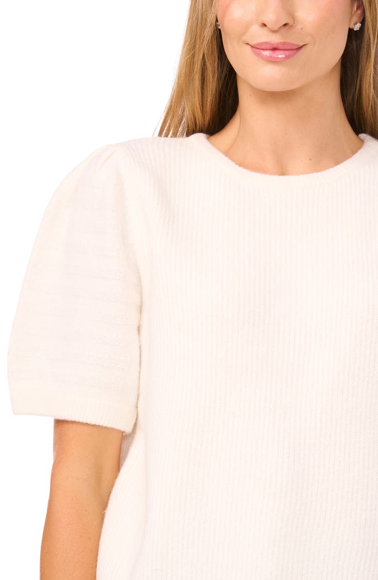 CeCe Bow Accent Puff Sleeve Sweater, Alternate, color,