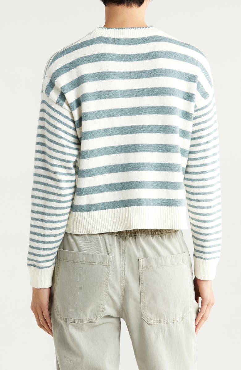 Marine Layer Suki Stripe Cotton Crewneck Sweater, Alternate, color, 