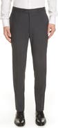 Canali Flat Front Classic Fit Solid Stretch Wool Dress Pants