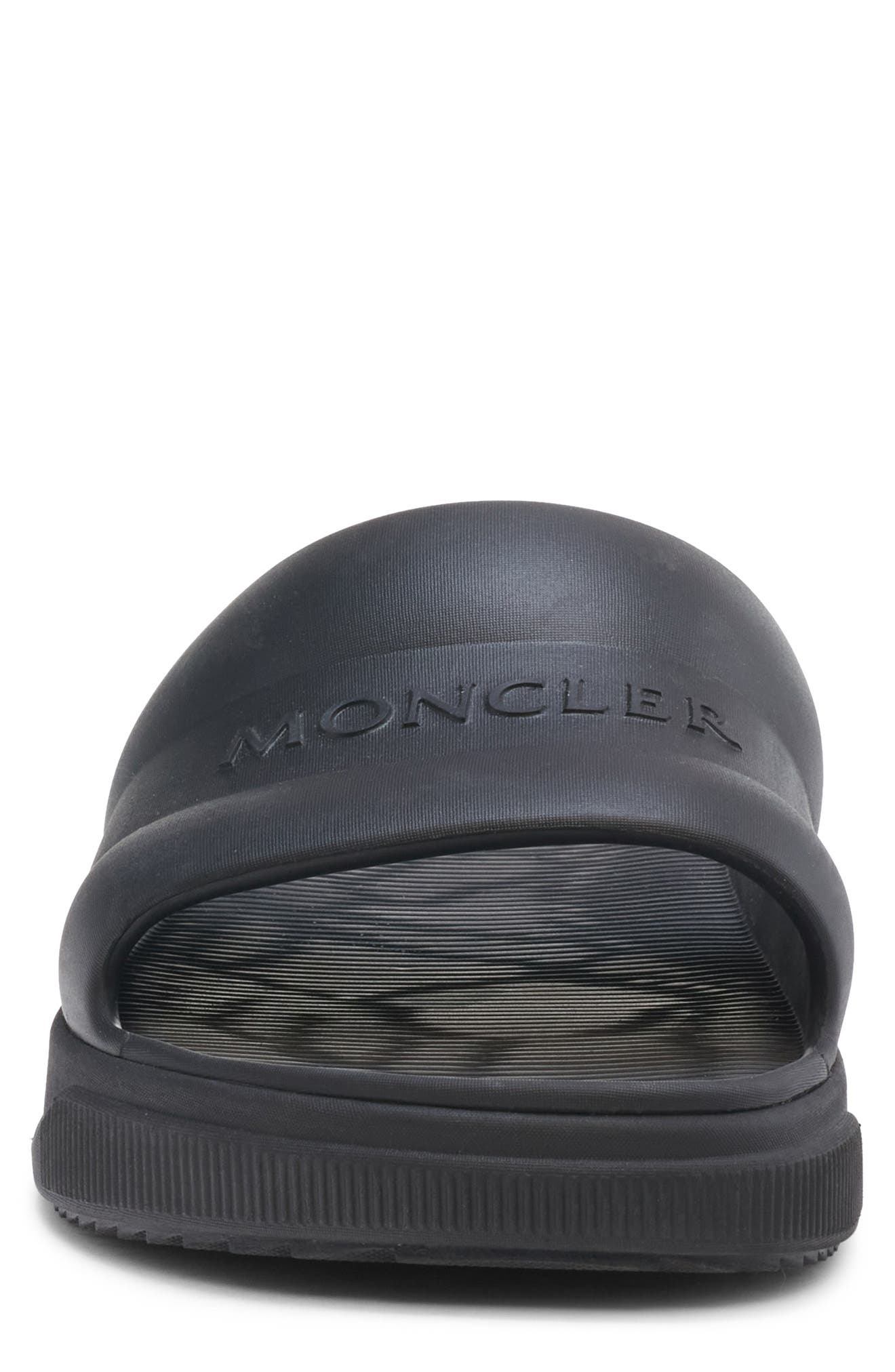 Moncler Logo Slide Sandal, Alternate, color, Black