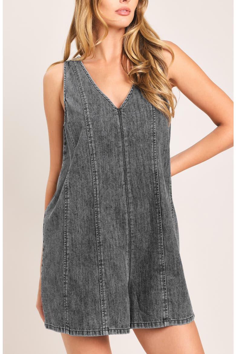 Washed Denim Romper, Alternate, color, GREY DENIM