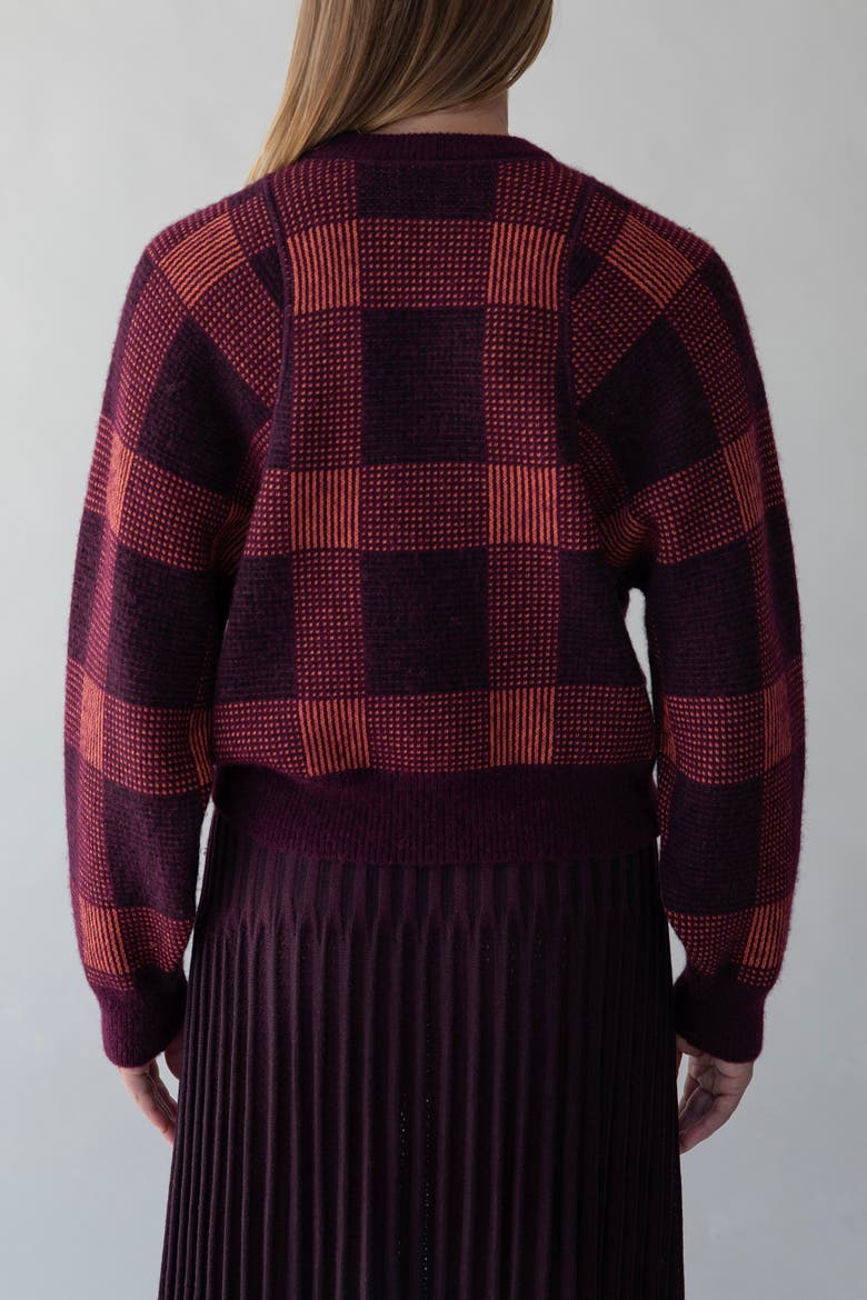 Tartine Plaid Pullover, Alternate, color, AUBERGINE