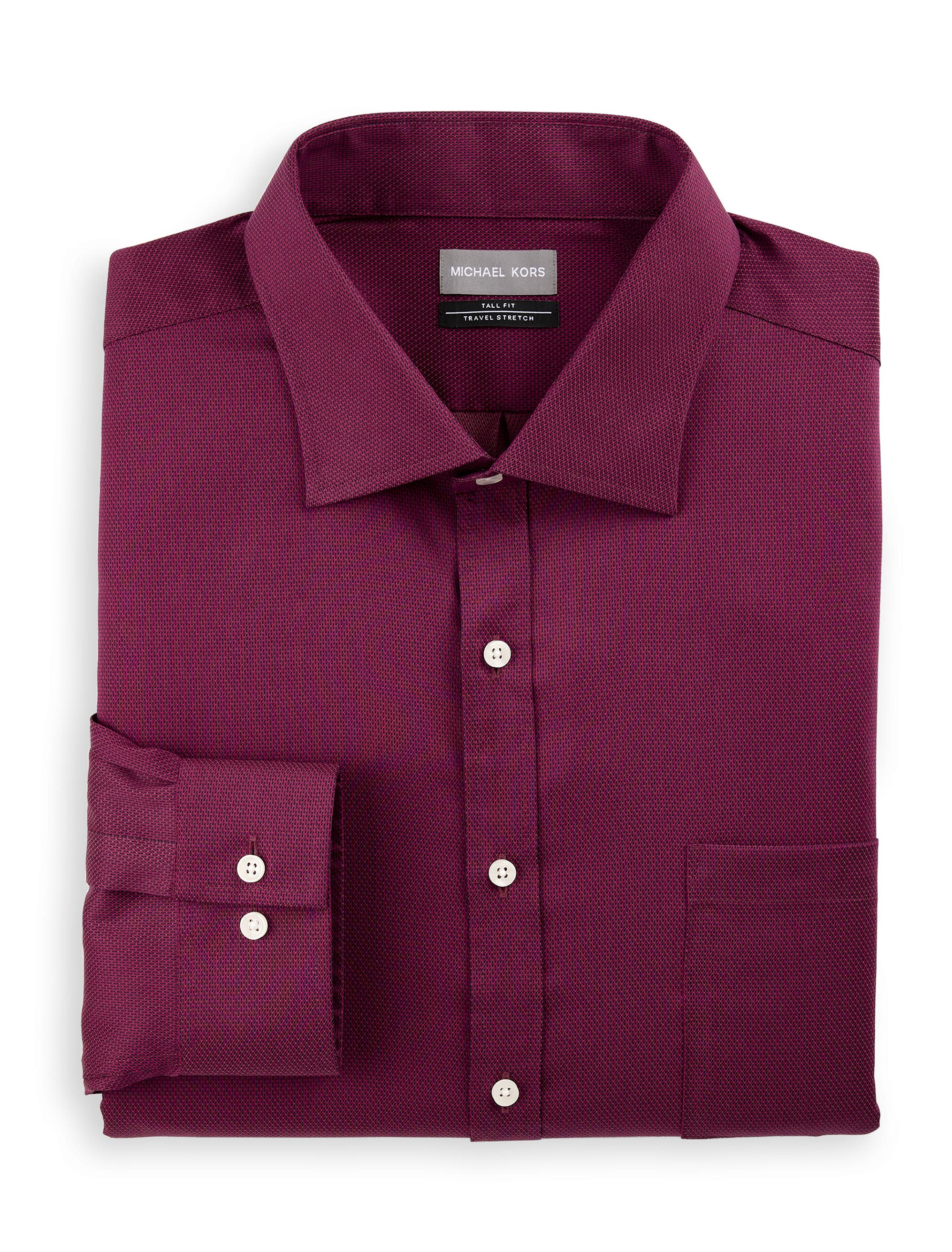 Big & Tall Micro Patterned Performance Dress Shirt - image 5