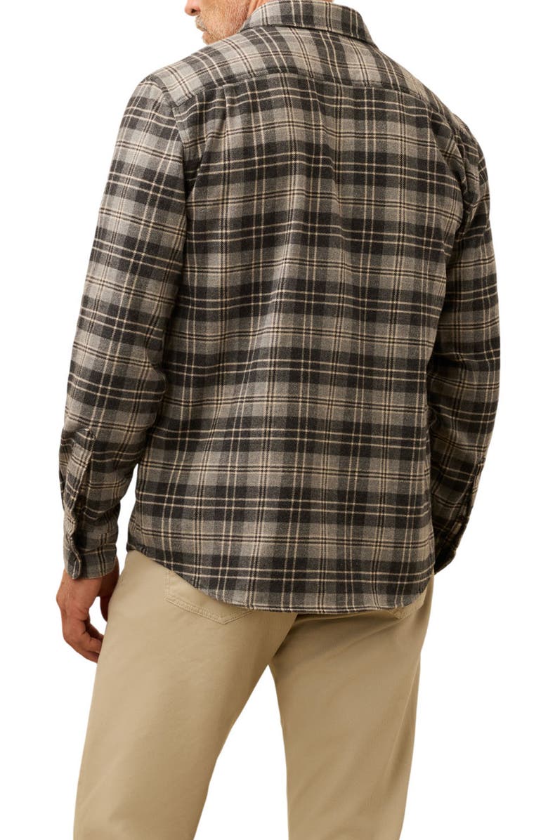 Faherty Plaid Super Brushed Stretch Flannel Button-Up Shirt, Alternate, color, Dark Cloud Plaid