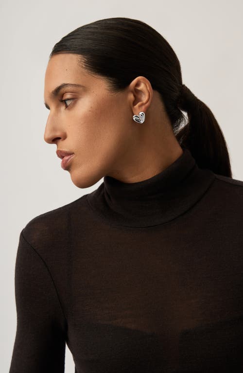 Missoma Puffy Heart Stud Earrings In Silver