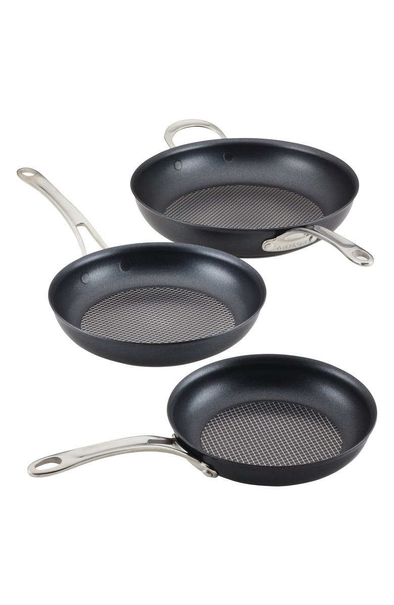 ANOLON 3-Piece Skillet Set, Main, color, Gray