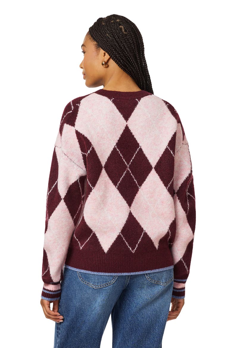 Crewneck Pullover Sweater, Alternate, color, FIG/ ROSE DUST HEATHE
