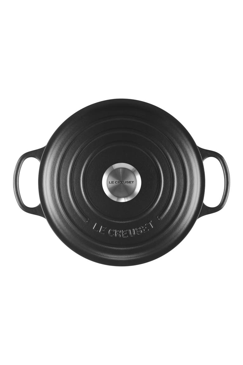 Signature 3.5-Quart Round Wide Enamel Cast Iron Dutch Oven, Alternate, color, LICORICE