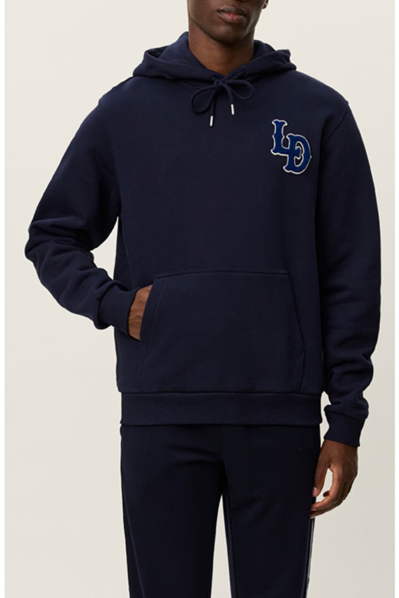 Brady Logo Patch Hoodie, Main, color, DARK NAVY