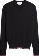 Thom Browne Tipped Wool Blend Rib Sweater