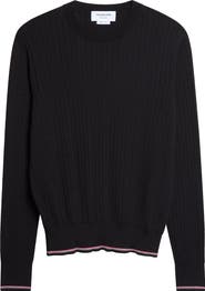 Thom Browne Tipped Wool Blend Rib Sweater