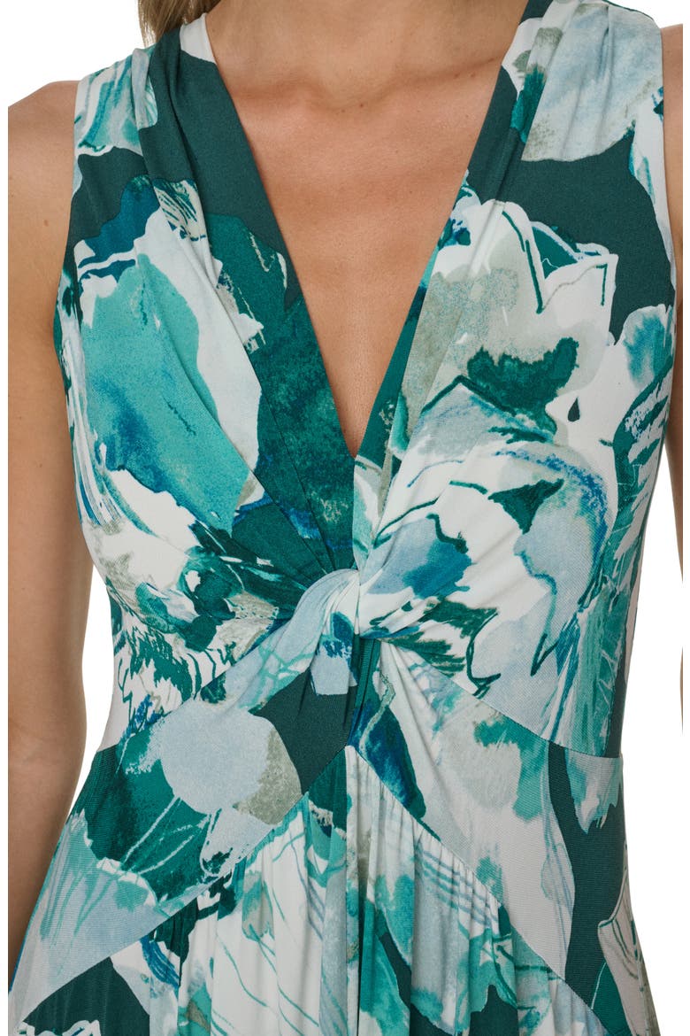 Twist Front Jersey Maxi Dress, Alternate, color, MALACHITE MULTI