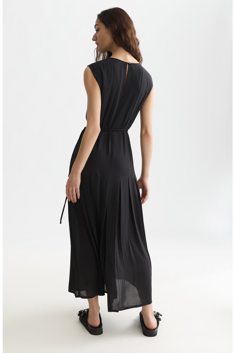 Pleated Maxi Dress, Alternate, color, METEORITE