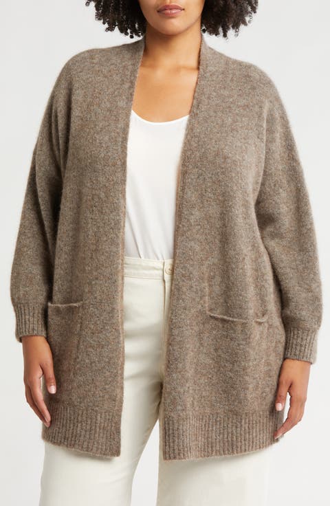 Open Front Brushed Cardigan (Regular & Plus)
