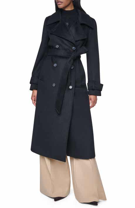 Double Breasted Wool Blend Maxi Coat