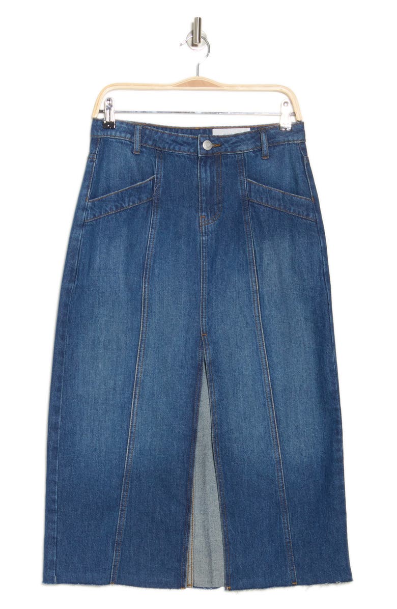 Noisy may Sanja High Waist Front Slit Denim Skirt, Alternate, color, 