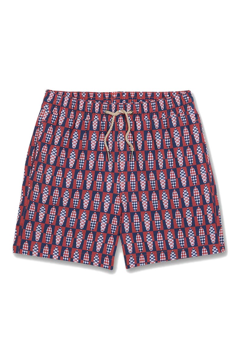 Kids' Bayberry Water Repellent Swim Trunks, Main, color, CHECKERED SURFBOARDS
