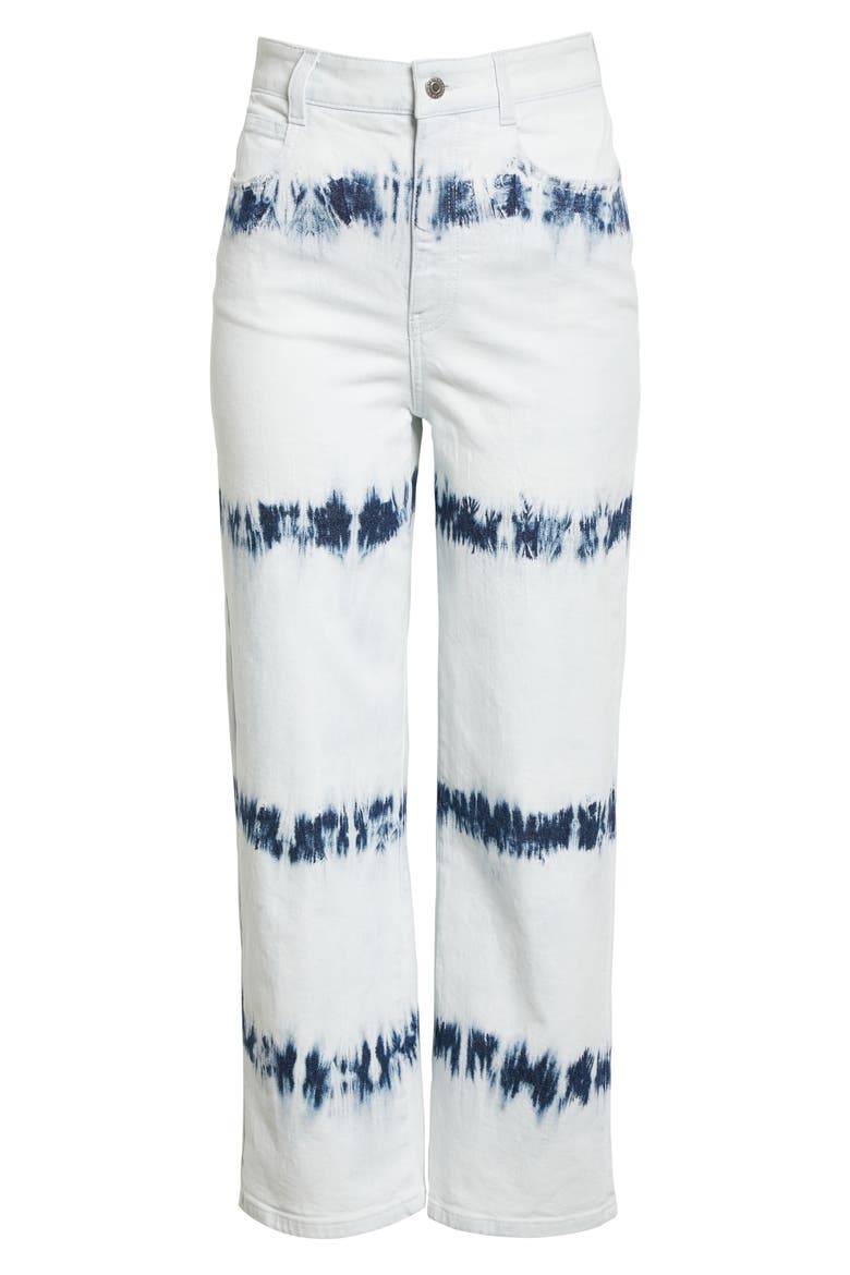 High Waist Crop Tie Dye Stripe Jeans, Alternate, color, TIE DIE