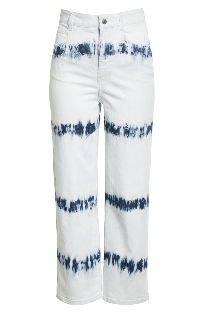 Stella McCartney High Waist Crop Tie Dye Stripe Jeans, Alternate, color,