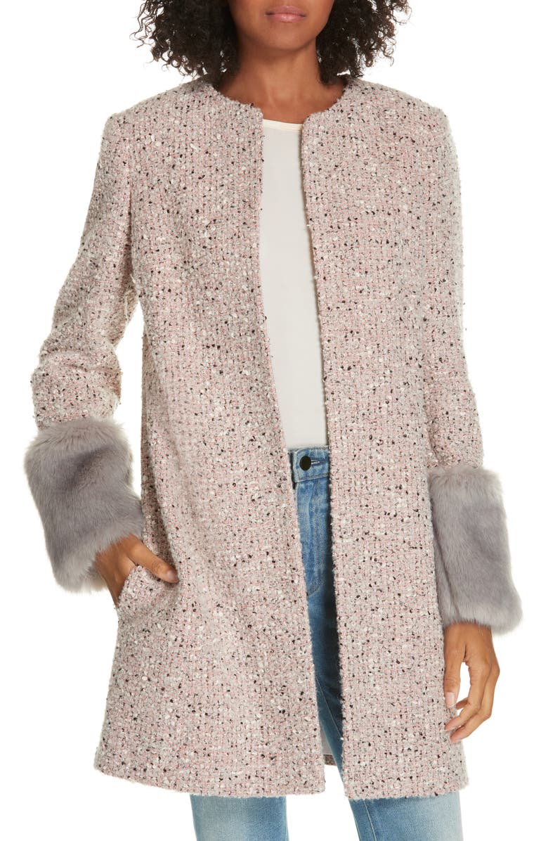 Helene Berman Edge to Edge Faux Fur Cuff Jacket, Main, color, 