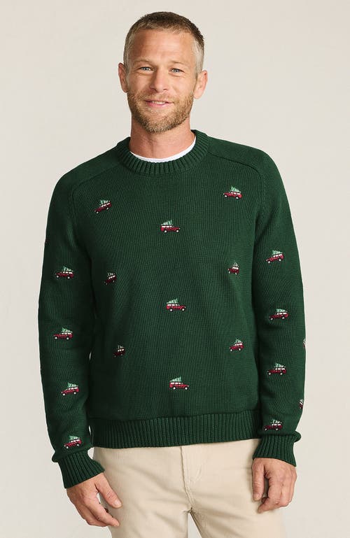 Lands' End Classic Cotton Drifter Signal Flags Crew Neck Sweater In Green