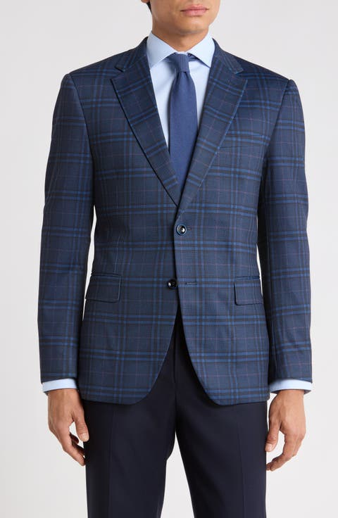 Plaid Stretch Knit Sport Coat