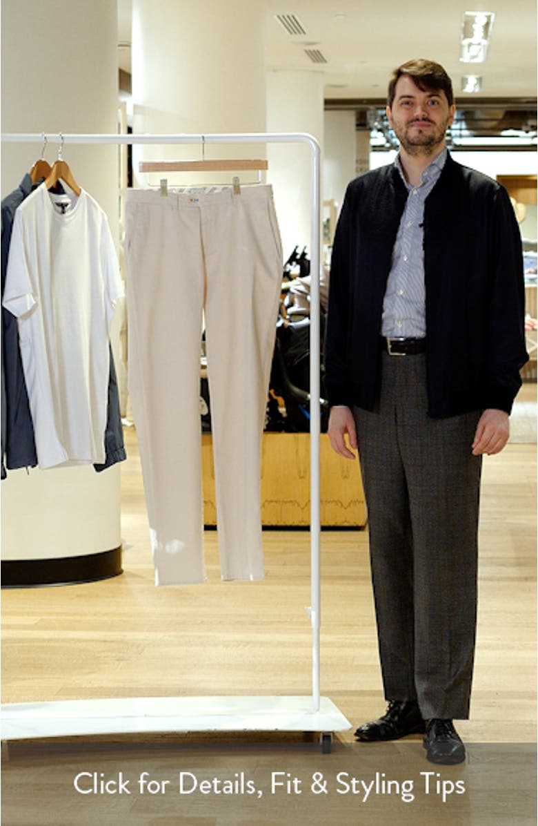 Fabio IDX Flat Front Modern Fit Cotton Blend Chinos, sales video thumbnail