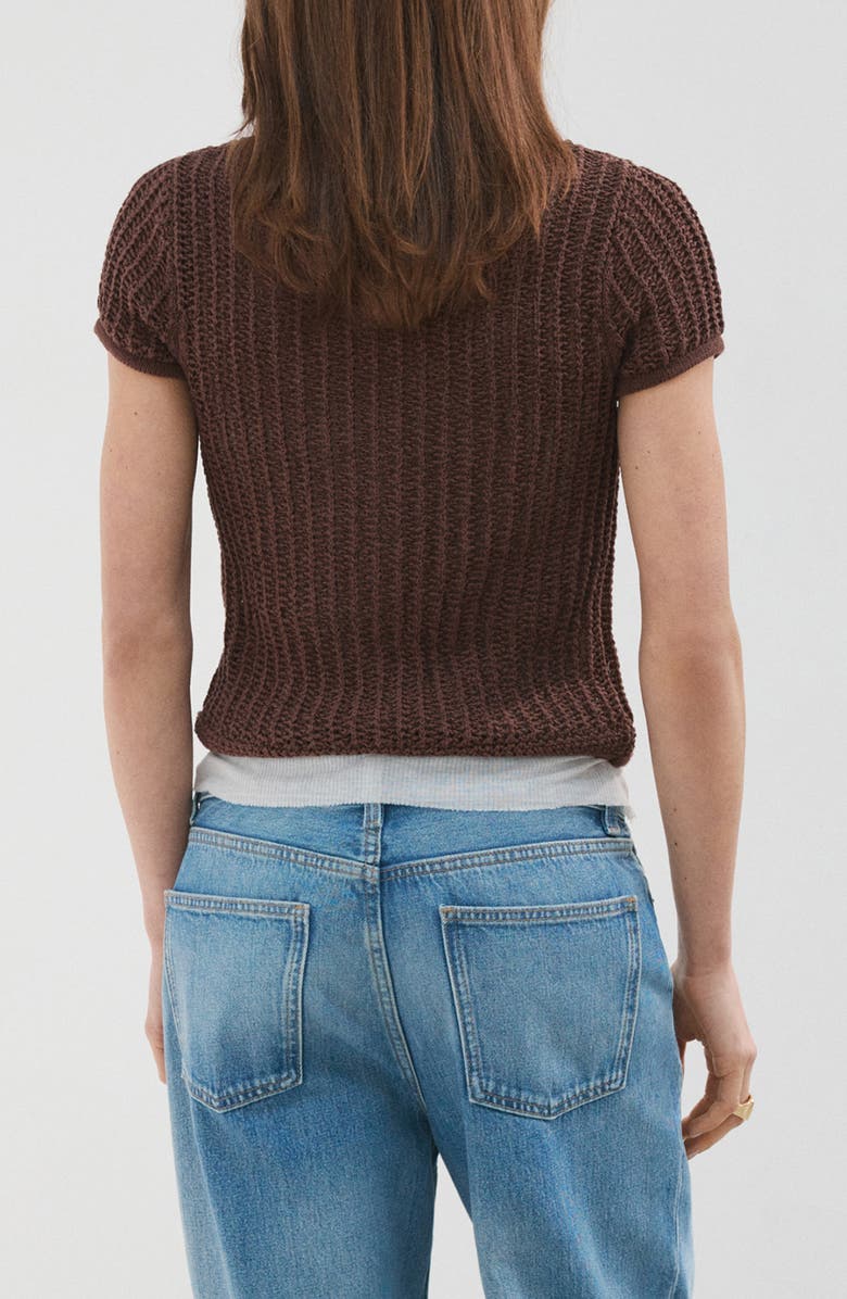 MANGO Short Sleeve Crochet Cardigan, Alternate, color, 