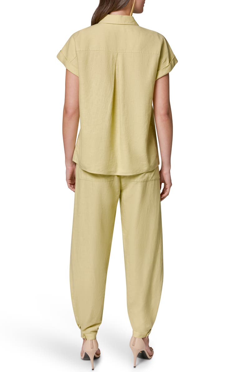Donna Karan New York Dolman Sleeve Linen Blend Shirt, Alternate, color, Citrus