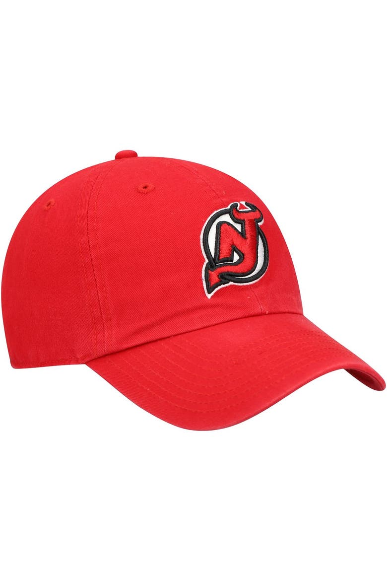 Men's '47 Red New Jersey Devils Clean Up Logo Adjustable Hat, Alternate, color, Red