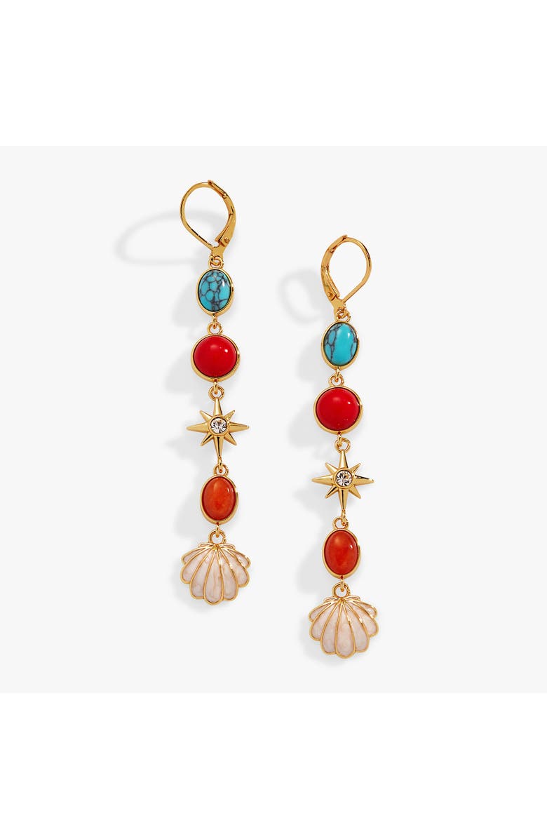 Alex and Ani Moonlight Beach Linear Earring, Main, color, Multi