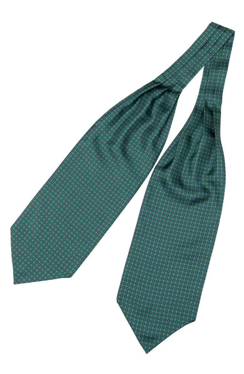 Elizabetta Navona - Silk Ascot Cravat Tie for Men, Alternate, color, Green