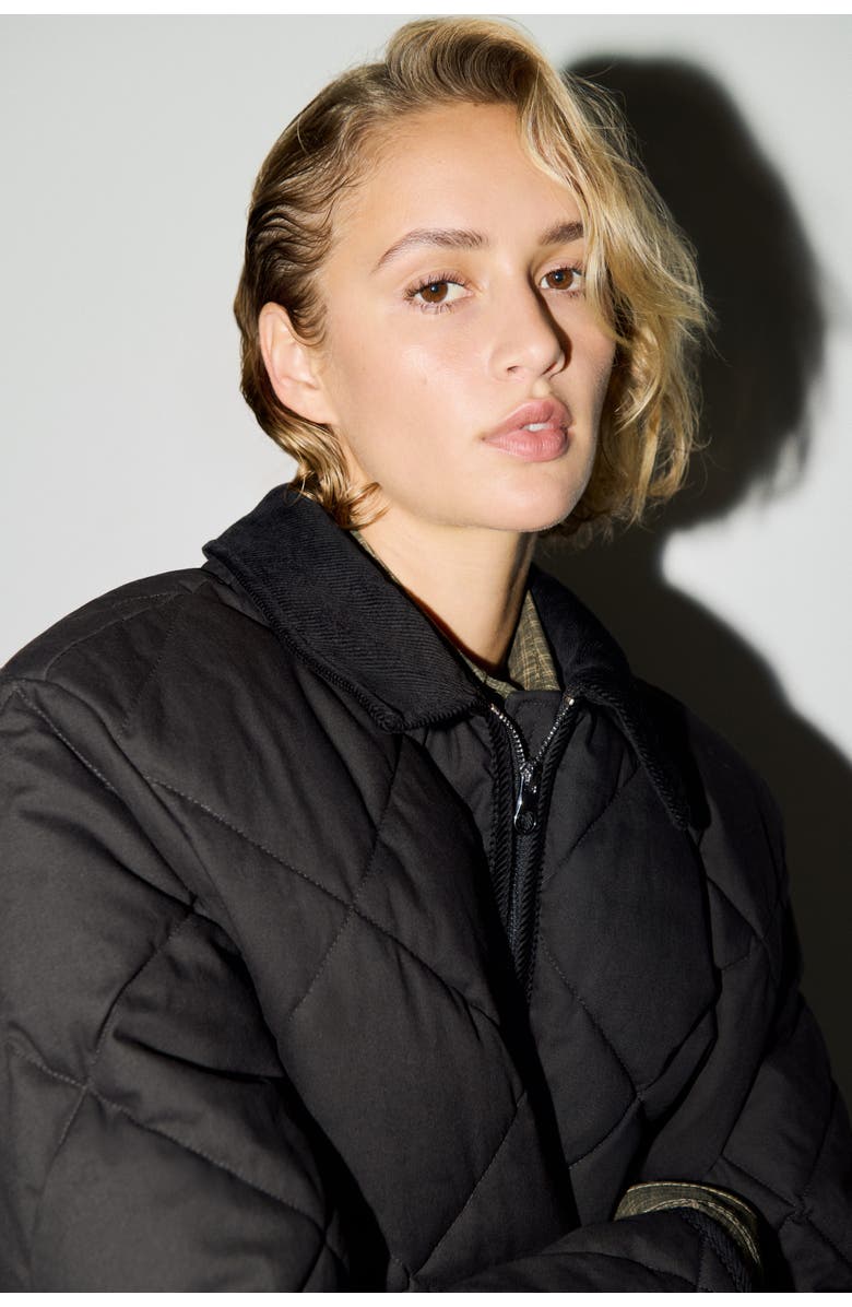 H&M Quilted Jacket, Alternate, color, Black