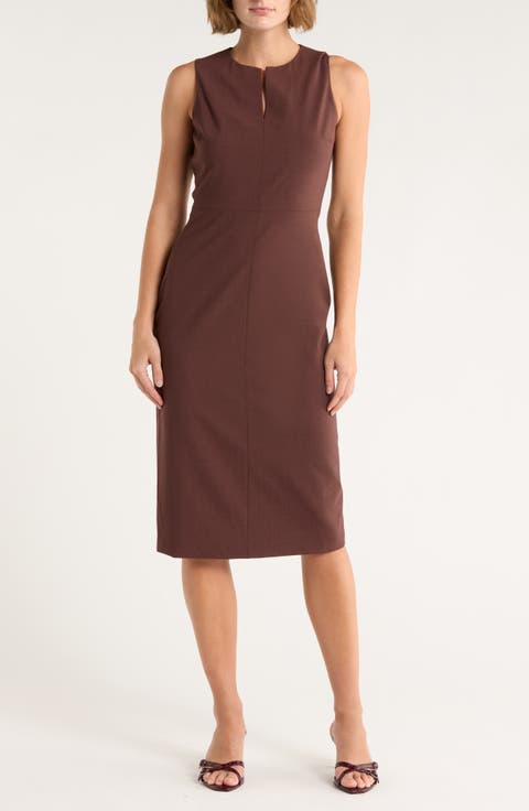 Miyani Sevona Wool Blend Midi Sheath Dress