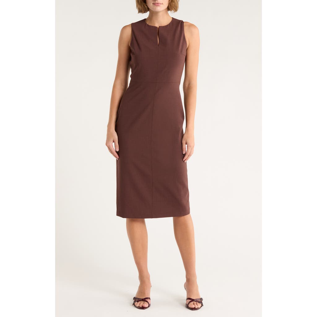 Theory Miyani Sevona Wool Blend Midi Sheath Dress In Multi