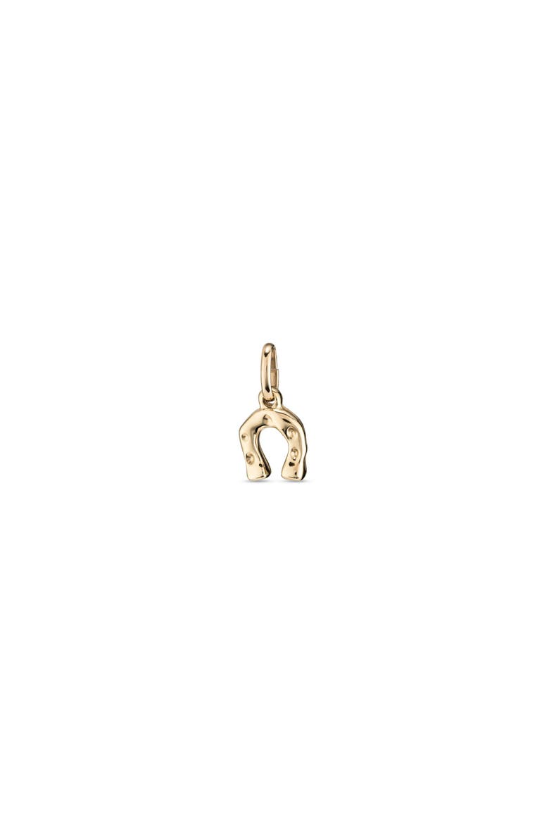 18K Gold-Plated Horseshoe Charm, Main, color, Gold