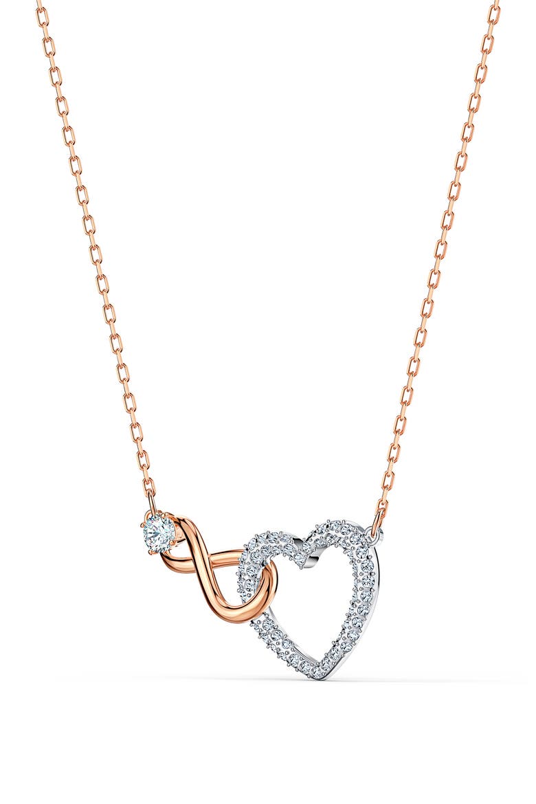 Hyperbola Swarovski Crystal Heart Necklace, Alternate, color, CRYSTAL