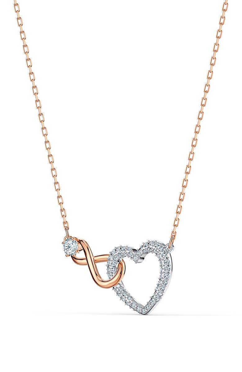 Swarovski Hyperbola Swarovski Crystal Heart Necklace, Alternate, color, Crystal