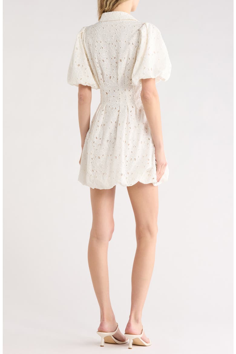 Cleo Pintuck Balloon Sleeve Minidress, Alternate, color, WHITE