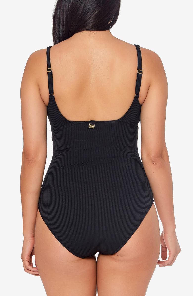 BLEU by Rod Beattie Walk Line Square Neck Underwire One-Piece Swimsuit, Alternate, color, 