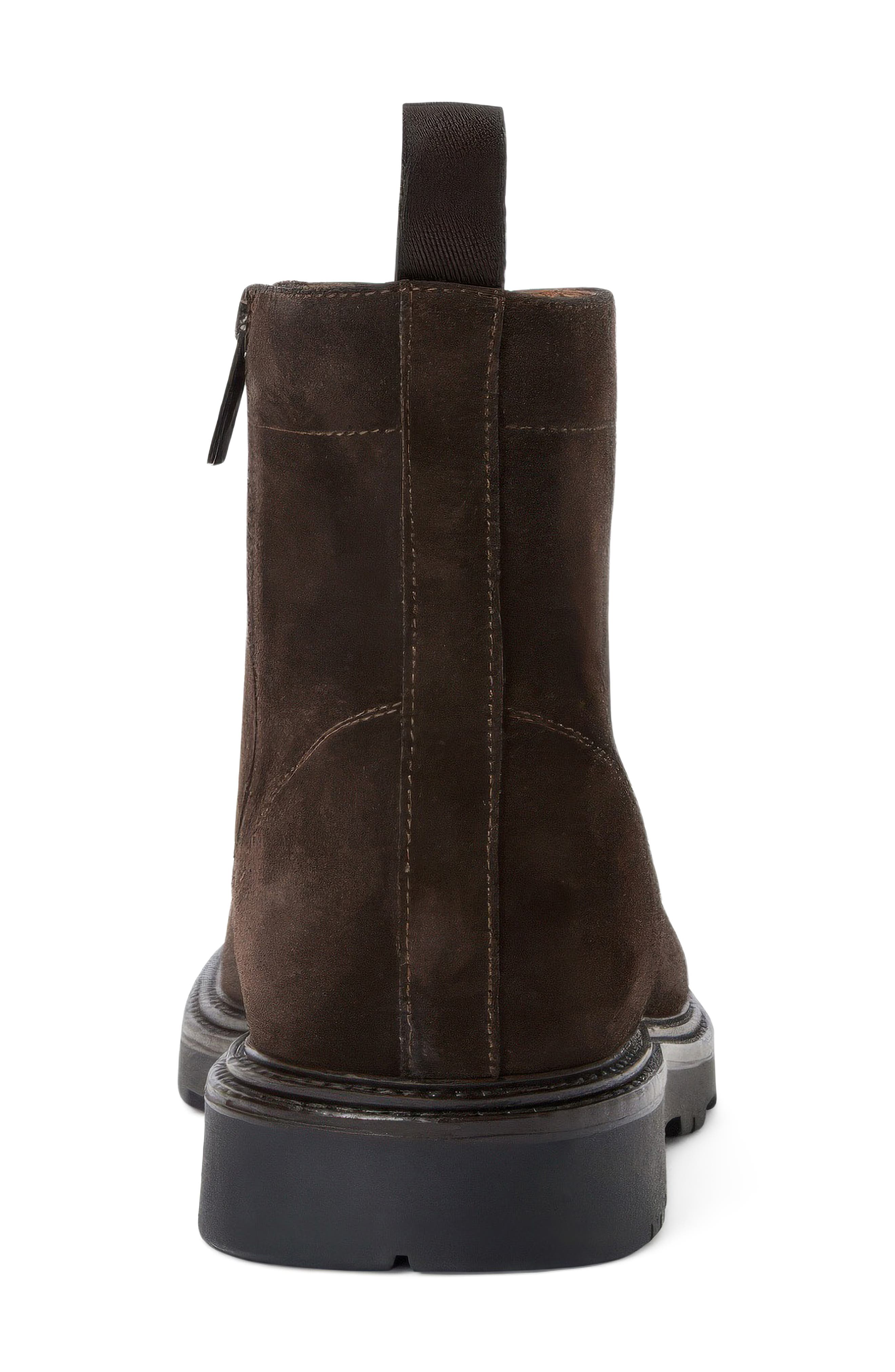 Agostino Weatherproof Combat Boot, Alternate, color, DARK BROWN SUEDE