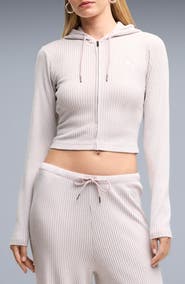 PUMA Crop Rib Hoodie