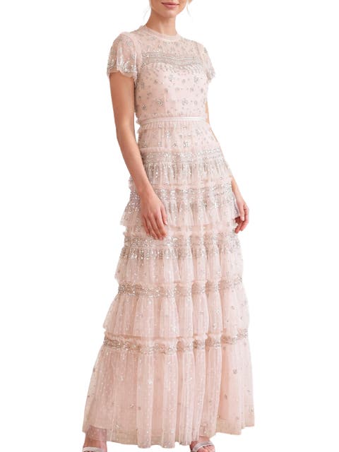 Andromeda Embellished Tiered Maxi Dress