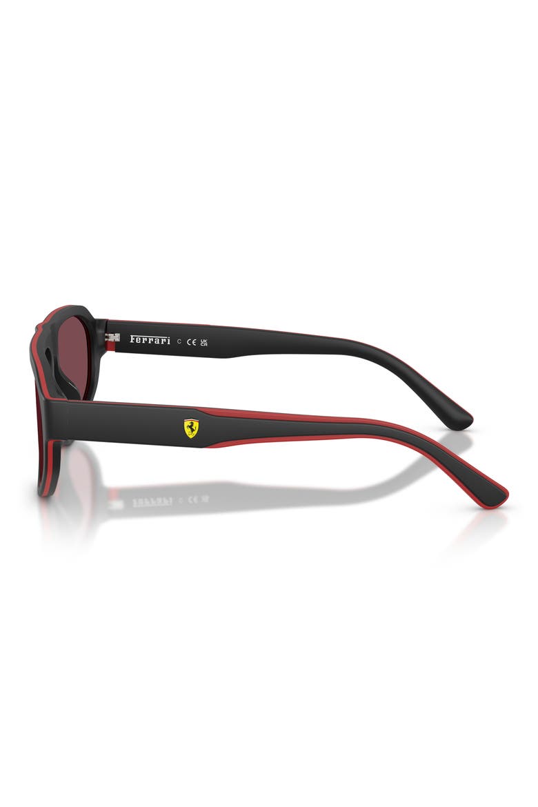 57mm Irregular Sunglasses, Alternate, color, BLACK MATTE RED BLACK